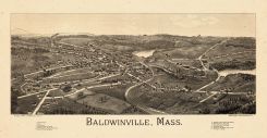 Balwinville 1886 Bird's Eye View 17x31, Baldwinville 1886 Bird's Eye View